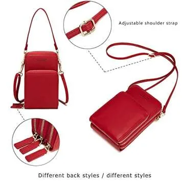 myfriday Small Crossbody Cell Phone Bag for Women, Mini Over Shoulder Handbag Purse with Credit Card Slots