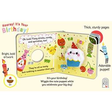 Hooray It's Your Birthday! Finger Puppet Board Book for Celebrations & Parties Ages 1-4 (Finger Puppet Board Books)