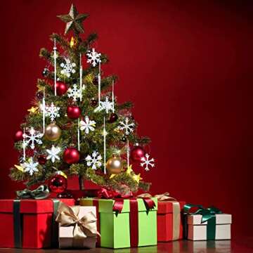 12-Pack 2.5" Clear Glass Snowflake Christmas Ornaments by 4E's Novelty