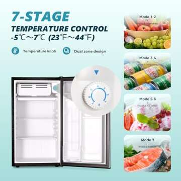EUHOMY Mini Fridge With Freezer - Efficient & Compact