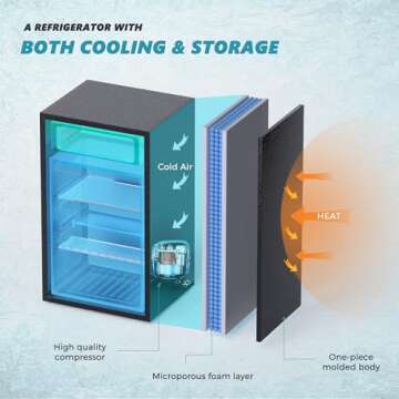 EUHOMY Mini Fridge With Freezer - Efficient & Compact