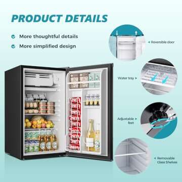 EUHOMY Mini Fridge With Freezer - Efficient & Compact