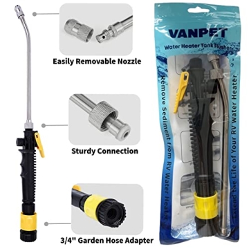 RV Water Heater Rinser - Powerful and Durable Flush Wand