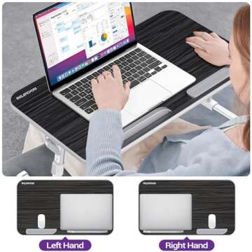 Nearpow Laptop Bed Tray Table, Adjustable Laptop Bed Stand, Portable Standing Table with Foldable Le...