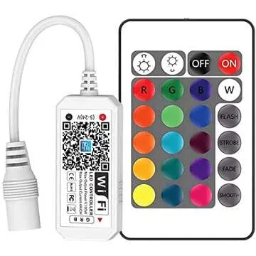 Smart LED WiFi Controller, Updated Wireless 24 Keys RF Remote Control for GRB BGR RGB LED Strip Ligh...