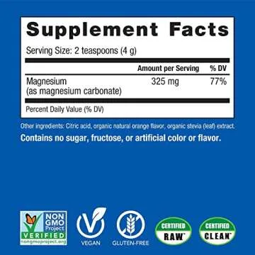 Natural Vitality Calm Magnesium Supplement, Anti-Stress Drink Mix Powder, Gluten Free, Vegan, & Non-GMO, Orange, 8 oz