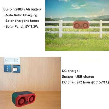 Solar Outdoor Motion Sensor Alarm with 130db Sounds