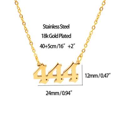 HUTINICE Dainty 444 Necklace - Stylish Gold Pendant