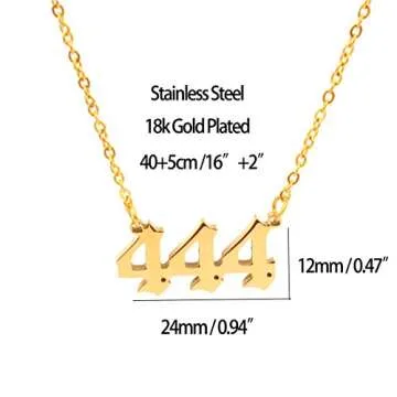 HUTINICE Dainty 444 Necklace - Stylish Gold Pendant
