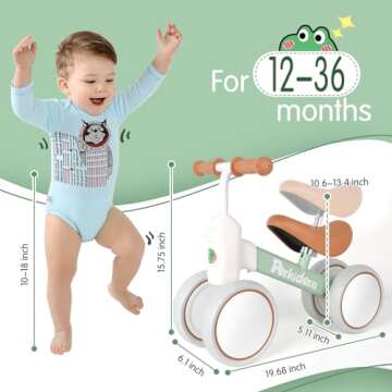 PerKidern Baby Balance Bike for Toddlers - Secure & Fun