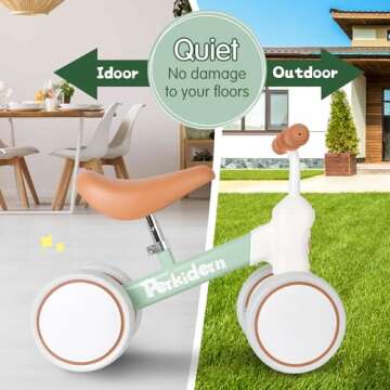PerKidern Baby Balance Bike for Toddlers - Secure & Fun