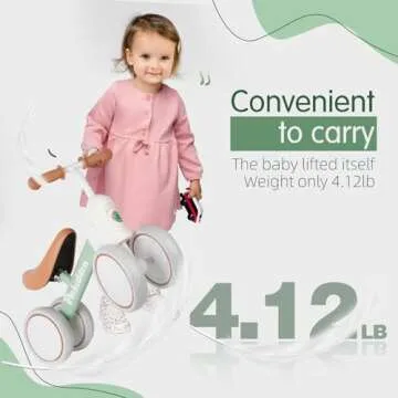 PerKidern Baby Balance Bike for Toddlers - Secure & Fun