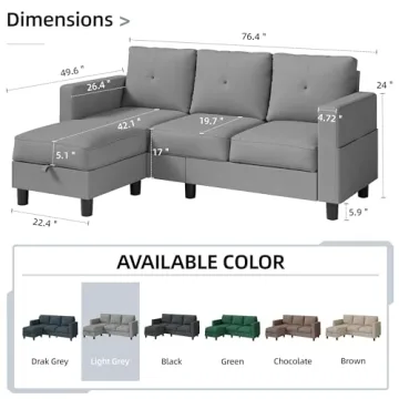 Shintenchi Adjustable Sectional Sofa for Small Spaces