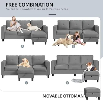 Shintenchi Adjustable Sectional Sofa for Small Spaces