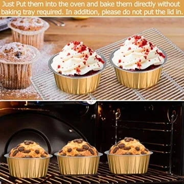 Gold Disposable Ramekins with Lids for Mini Desserts