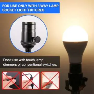 Super Bright 50/100/150W 3-Way A21 LED Light Bulb, 800/1600/2200 Lumens, 3000K Warm White, Non-dimmable, E26 Base, UL Listed, 2-Pack