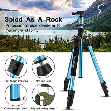 MACTREM Professional DSLR Camera Tripod (62inch)