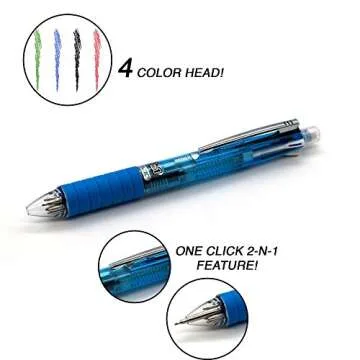 Emraw 2 in 1 Mechanical Pencil & 4 Color Ballpoint Pen