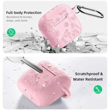 Lerobo AirPods 4 Case Cover - Cute Pink Silicone Protective Case