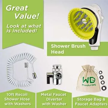 Wondurdog Quality Sink Faucet Pet Wash Kit with Splash Shield Handle and Rubber Grooming Teeth. Fits...