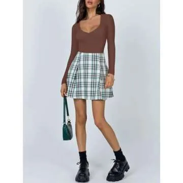 REORIA Women's Sexy V Neck Long Sleeve Bodysuit - Plus Size Available