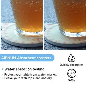 Funny Cat Themed Absorbent Ceramic Drink Coasters, Perfect for Cat Decor and Gift for Cat Lovers, Bi...