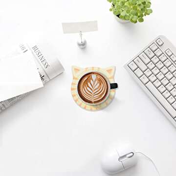 Funny Cat Themed Absorbent Ceramic Drink Coasters, Perfect for Cat Decor and Gift for Cat Lovers, Birthday, Christmas, Housewarming