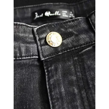 Just Quella Women's High Waisted Jean Skirt Slim Fit