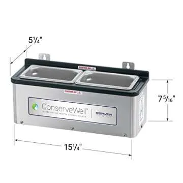 Server Products ConserveWell Heated Utensil Holder Dipper Well, Wall Mount, Stainless Steel, 87740