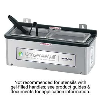 Server Products ConserveWell Heated Utensil Holder Dipper Well, Wall Mount, Stainless Steel, 87740
