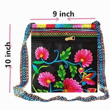 PHEVOS Hobo Crossbody Bag for women, Vintage Ethnic Tribal Embroidered Boho Hippie Tote Handbags Shoulder Purse