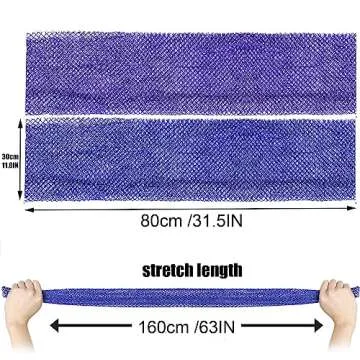 2 Pieces African Net Sponge, Long African Exfoliating Net, Net Bath Sponge Shower Body Scrubber Back Scrubber Skin Smoother, Stretches to Approximately 63" (Blue&Purple)