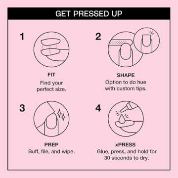 OPI xPRESS/ON Press on Nails | Short Round Light Solid Nail Art Press On Nails | With Nail Glue | Long Lasting, Reusable, Non-damaging