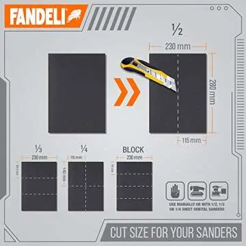 Fandeli | Waterproof Sandpaper | for Car Polishing, Wooden Furniture Sanding and Metal Sanding | Water Resistant (Assorted Grits (220, 320, 400))