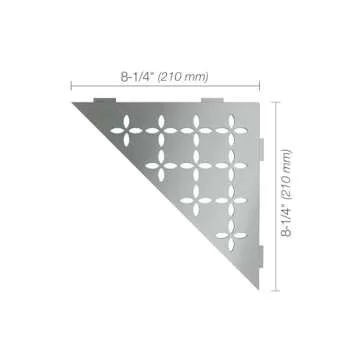 Stylish Schluter Triangular Corner Shelf - Floral Stainless Steel Design, No Drill Installation