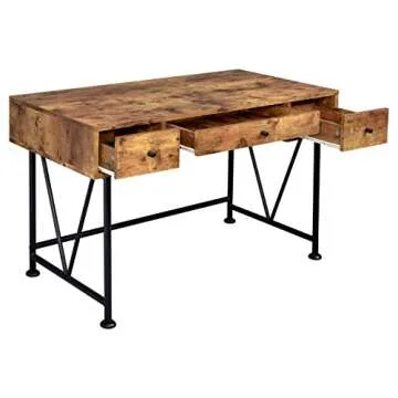Stylish Rustic 47-Inch Writing Desk with Storage