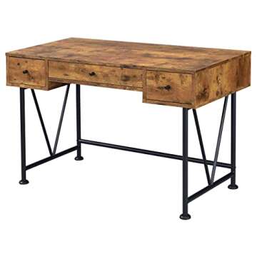 Stylish Rustic 47-Inch Writing Desk with Storage