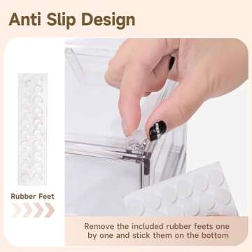 Damomo 4 Pack Stackable Organizer Drawers, Clear Bathroom Makeup Organizer and Storage, Acrylic Plastic Organizers Bins for Vanity, Undersink, Bathroom, Pantry, Kitchen Cabinets