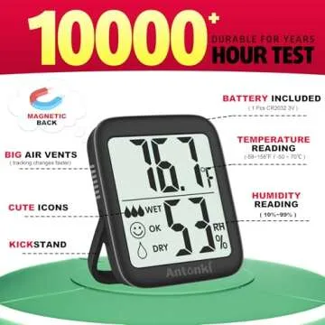 Antonki Room Thermometer & Hygrometer - Accurate Indoor Monitor