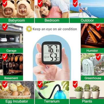 Antonki Room Thermometer & Hygrometer - Accurate Indoor Monitor