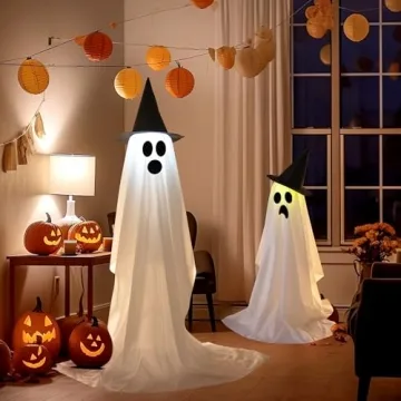 Light Up Ghosts Decorations Remote Control 2 Pack