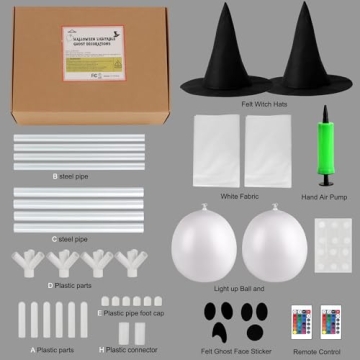 Light Up Ghosts Decorations Remote Control 2 Pack