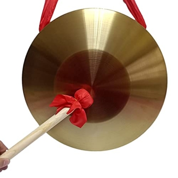 RUIMIMI Gong Instrument with 16.4 inch(42cm),Chinese Traditional Percussion Instrument Brass Gong wi...