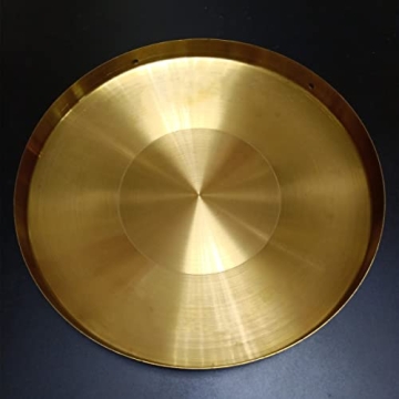 Chinese Copper Gong with Mallet and Red Ribbon