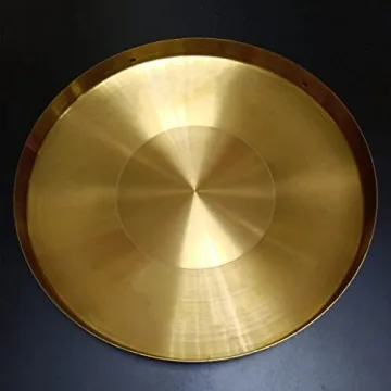 Chinese Copper Gong with Mallet and Red Ribbon