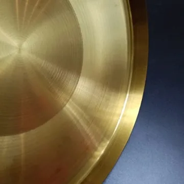 Chinese Copper Gong with Mallet and Red Ribbon