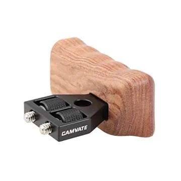 CAMVATE DSLR Wooden Handle for Right Grip Mount Support for DV Video Cage Rig(Right Hand) - 1476