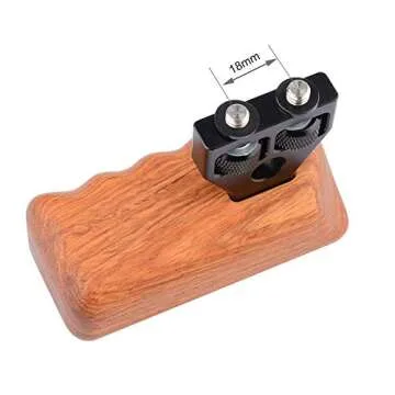 CAMVATE DSLR Wooden Handle for Right Grip Mount Support for DV Video Cage Rig(Right Hand) - 1476