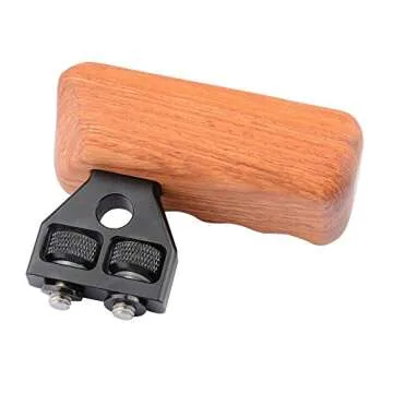 CAMVATE DSLR Wooden Handle for Right Grip Mount Support for DV Video Cage Rig(Right Hand) - 1476