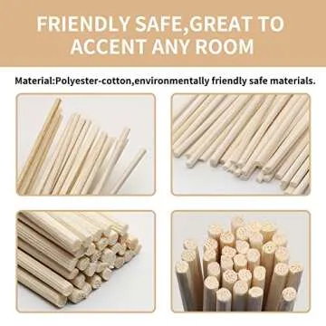 VFULIE Reed Diffuser Sticks 10 Inch - 100PCS Rattan Aroma